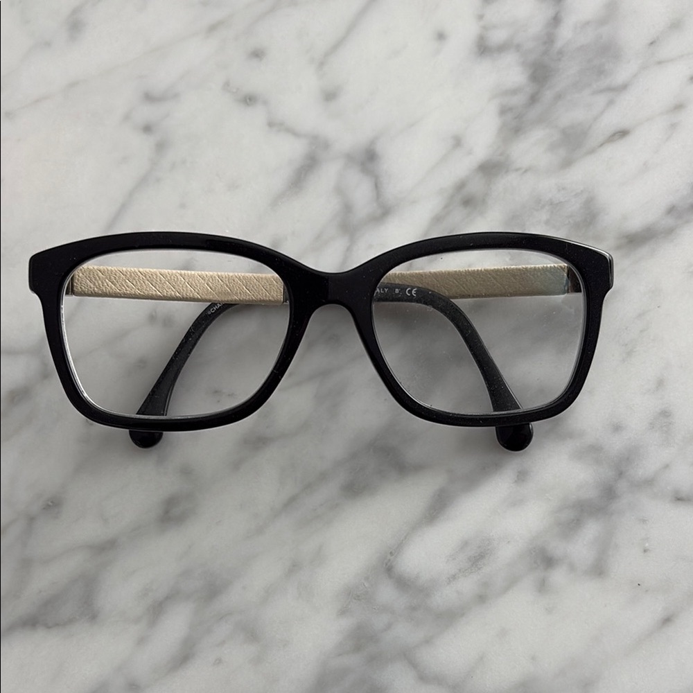 CHANEL Black and Cream Glasses